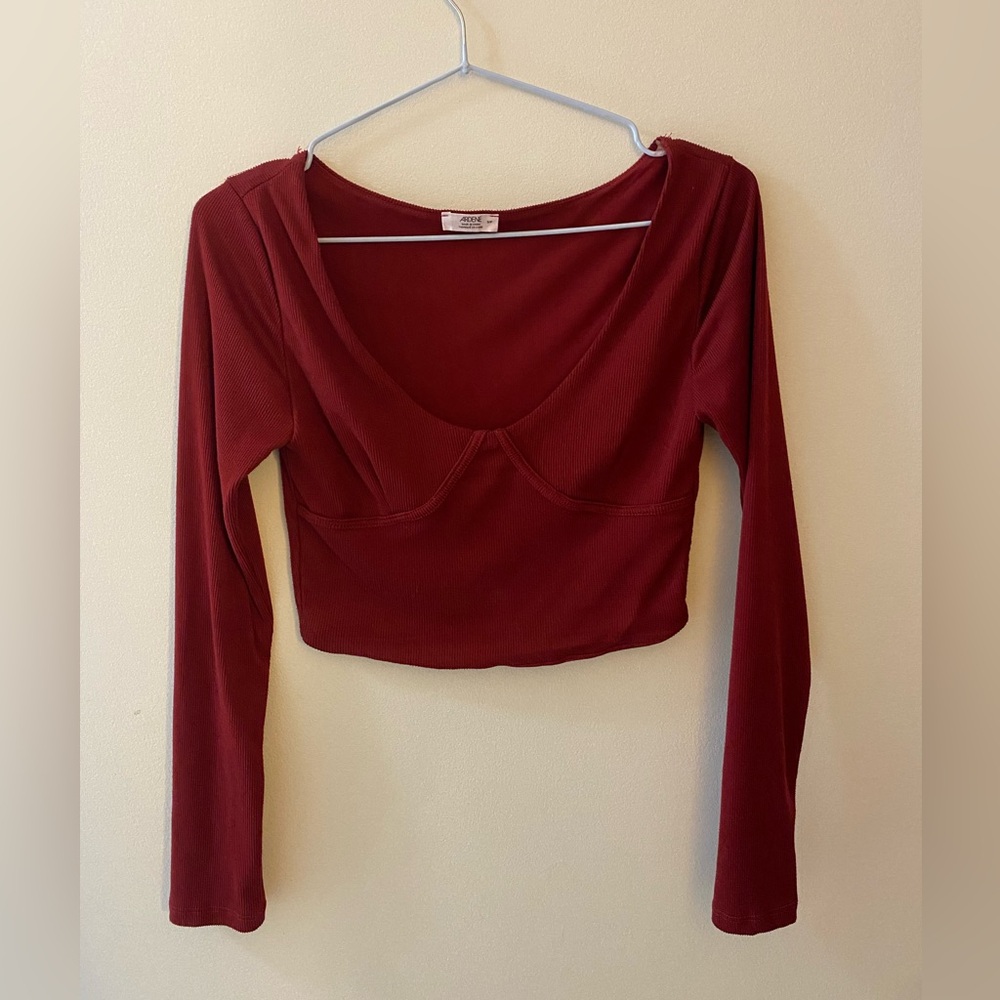 Elegant Red Long Sleeve Top